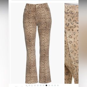 FRAME Le Crop High Waist Mini Boot Snake Print Jeans Vanilla Multi